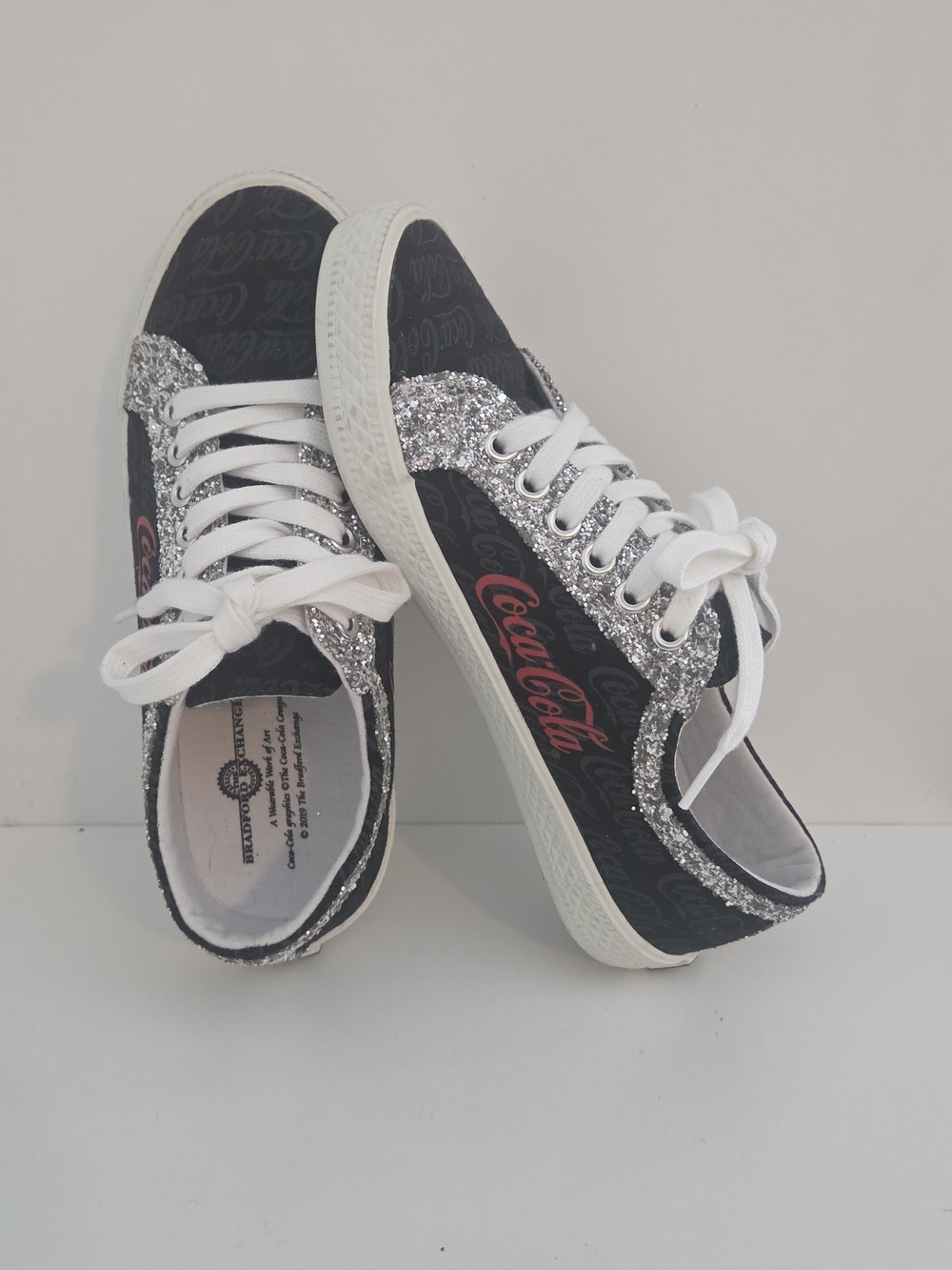 Coca Cola Women's Black Glitter Low-Top Sneakers Size US 8